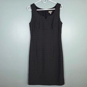 Linea Domani Womens Black White Polka Dot Sweetheart Sheath Dress Size 8 Y854
